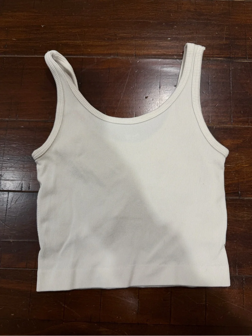 White Ribbed Tank Top - Picture 2 of 3